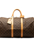 Brown LV Monogram Keepall 50 Travel Bag