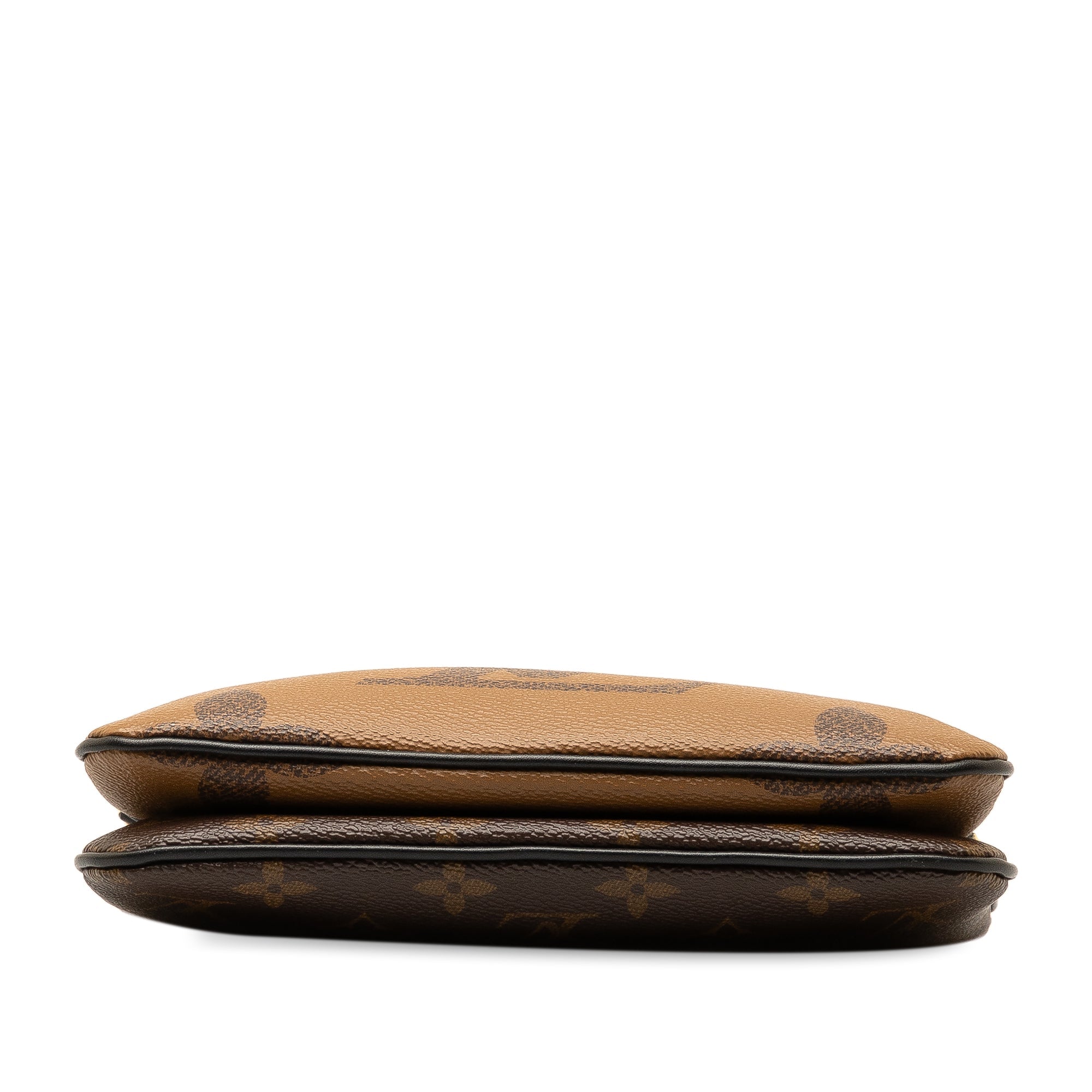 Brown LV Monogram Giant Reverse Double Zip Pochette Crossbody Bag