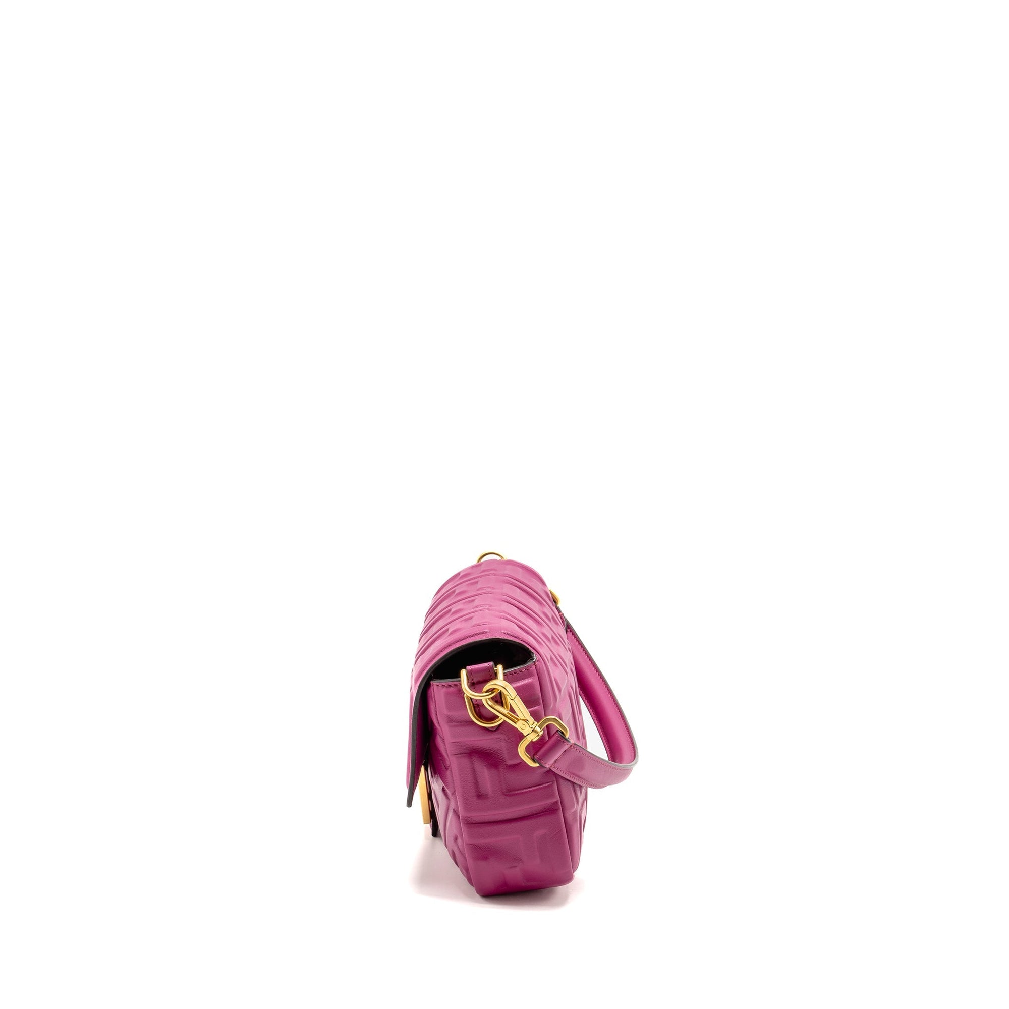 FNDI Baguette Bag FF Embossed Nappa Leather Pink GHW