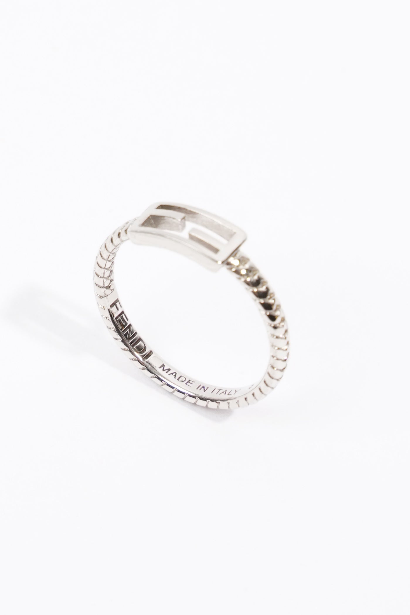 FNDI Baguette Ring Silver Base Metal Small