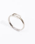 FNDI Baguette Ring Silver Base Metal Small