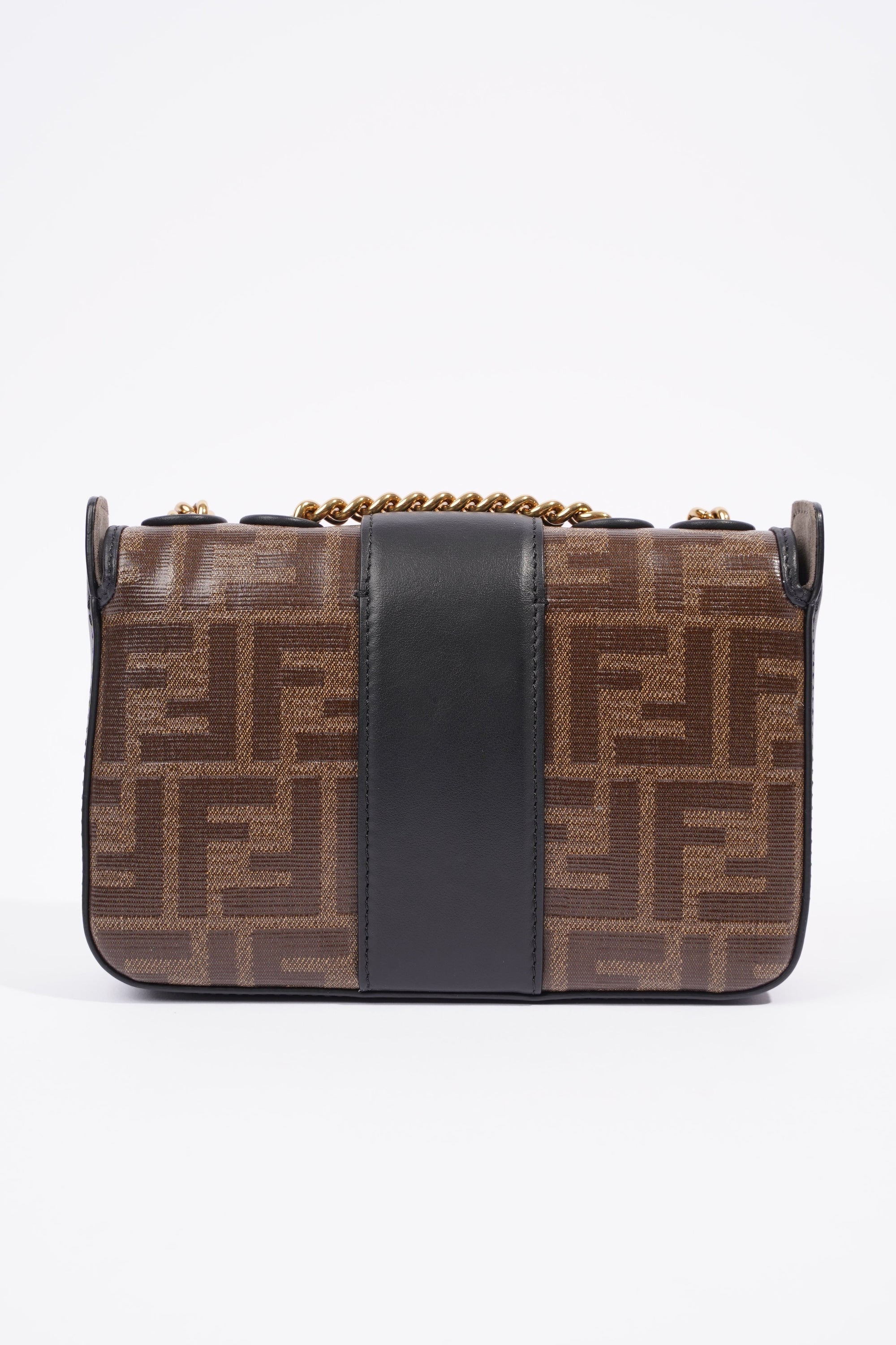 FNDI Double F Bag Brown / Black Coated Canvas Mini