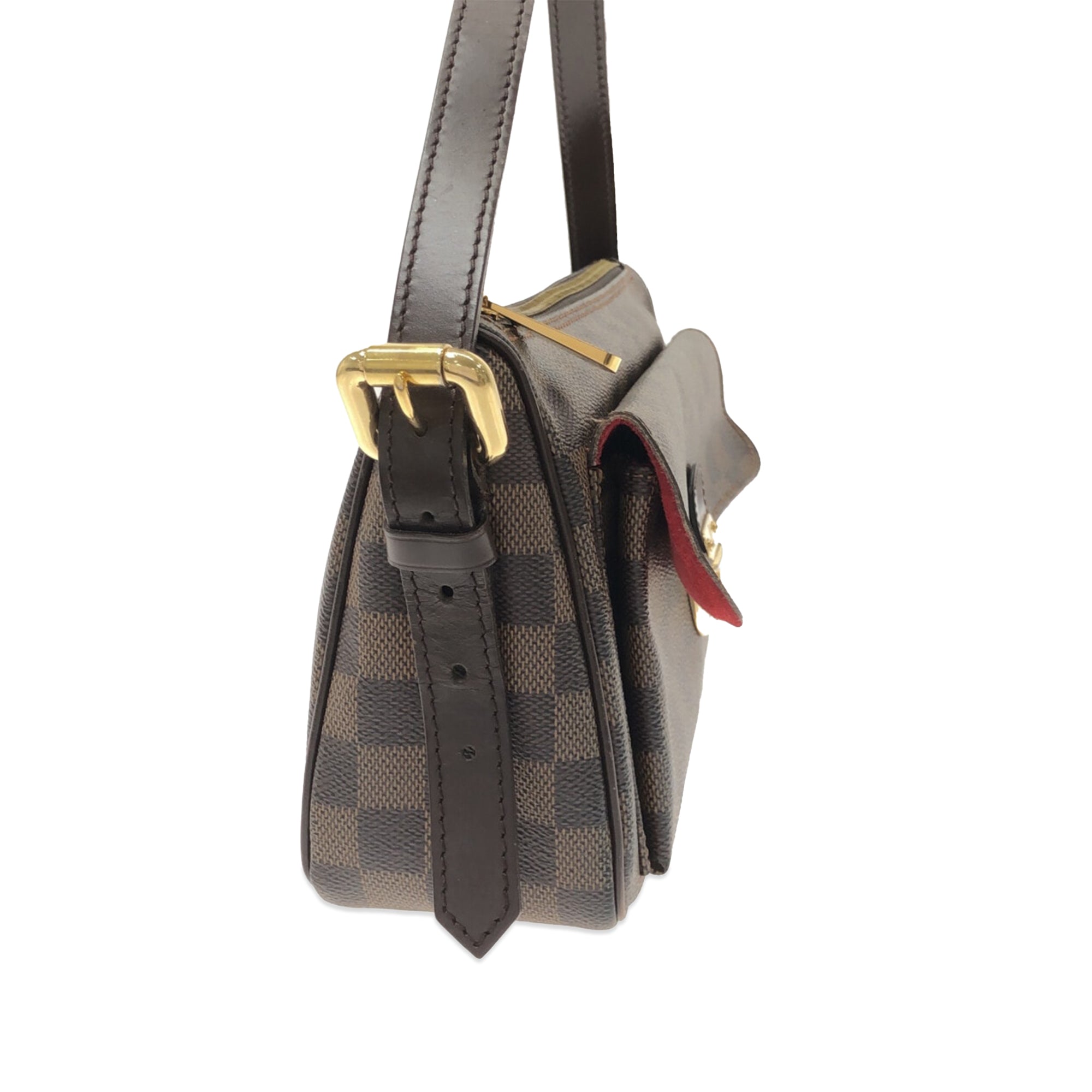 Brown LV Damier Ebene Ravello GM Shoulder Bag