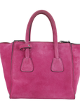 PRD WAYS BAG (BN) MEDIUM PINK SUEDE SILVER HARDWARE WITH DUST COVER AND STRAP