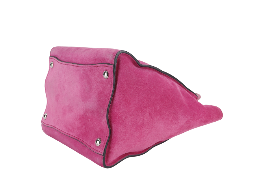 PRD WAYS BAG (BN) MEDIUM PINK SUEDE SILVER HARDWARE WITH DUST COVER AND STRAP