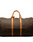 Brown LV Monogram Keepall 55 Travel Bag