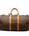 Brown LV Monogram Keepall 50 Travel Bag