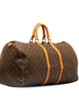 Brown LV Monogram Keepall 55 Travel Bag