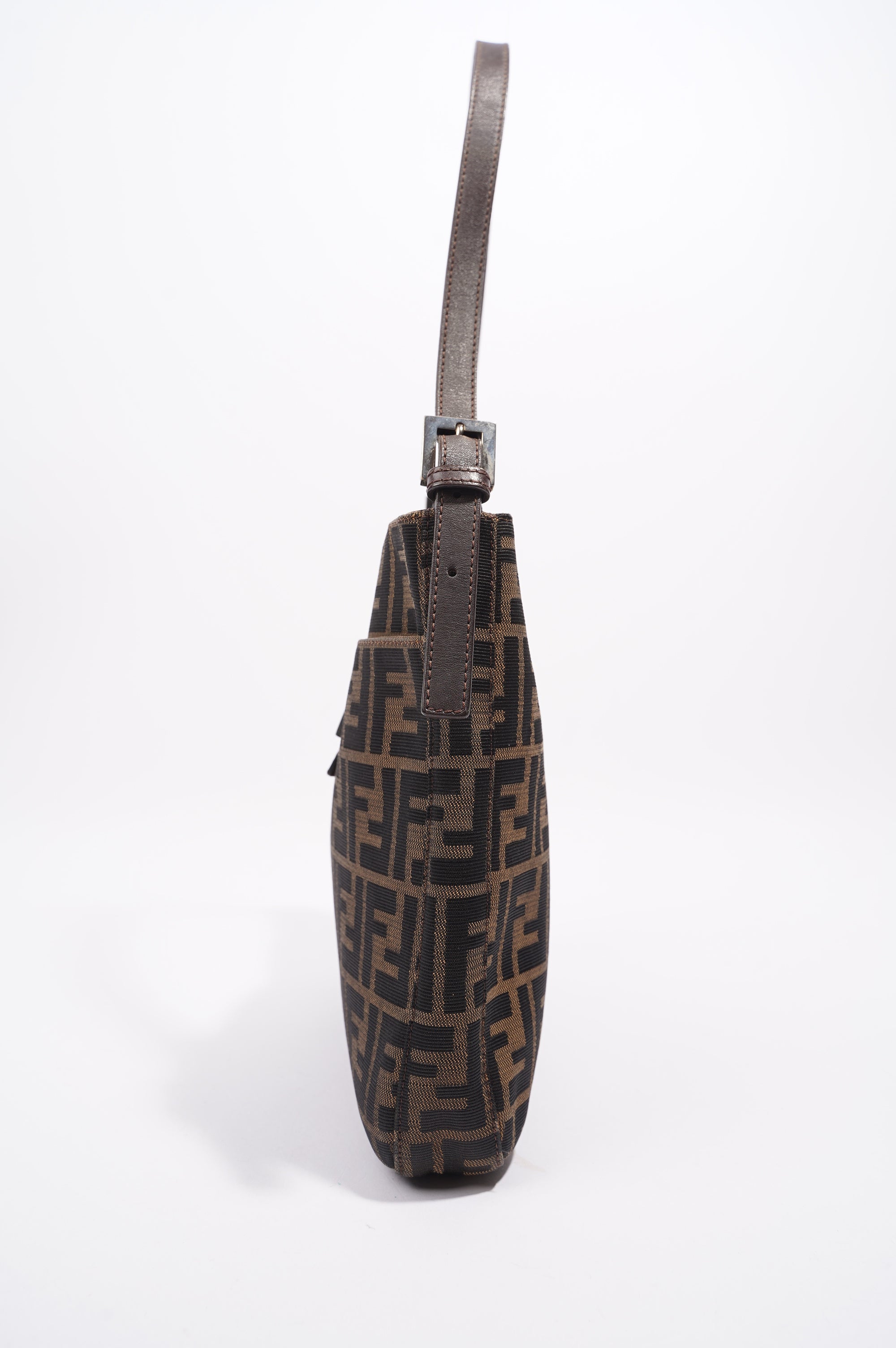 FNDI Double Flap Bag Brown Zucca Canvas