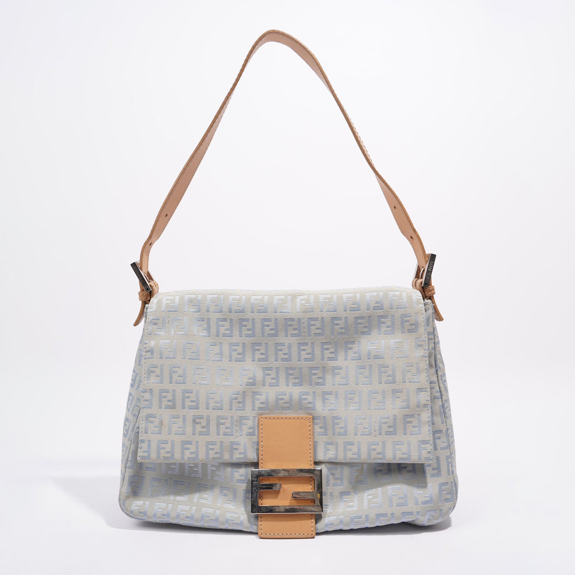 FNDI Mamma Zuccha Flap Bag Blue Canvas Small