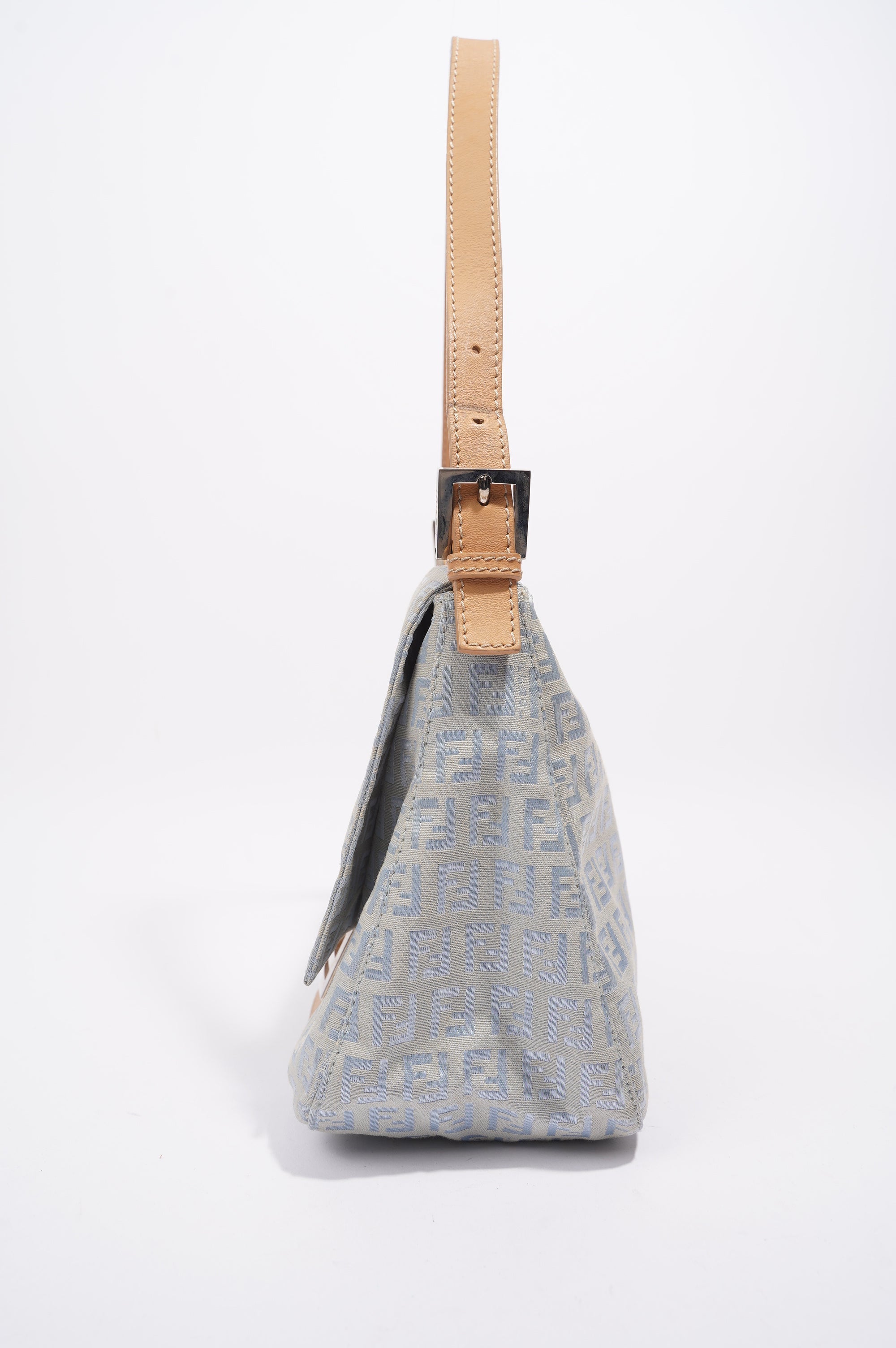 FNDI Mamma Zuccha Flap Bag Blue Canvas Small