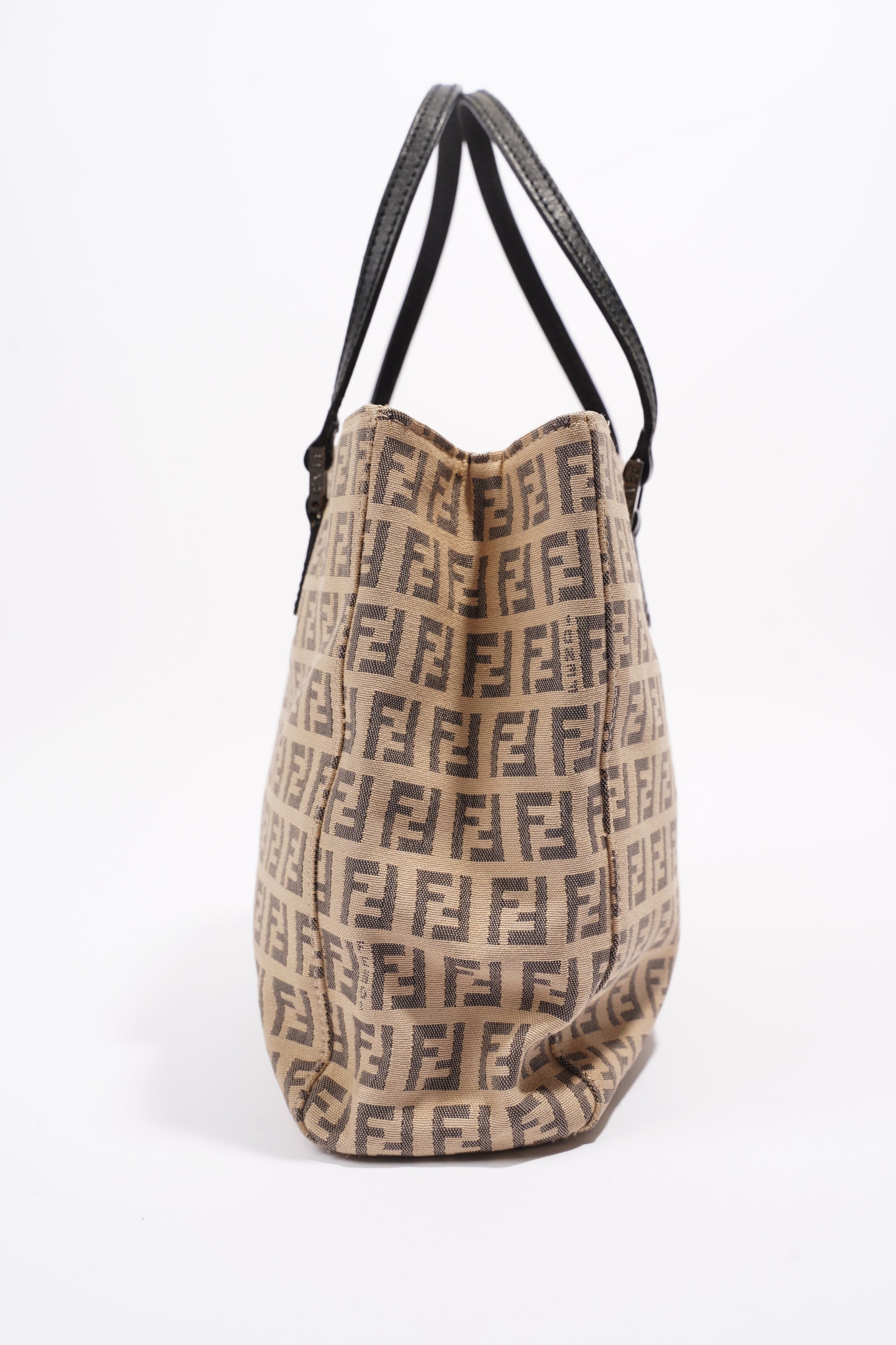FNDI 2 Way Tote Zucca Print / Beige / Grey Canvas Small