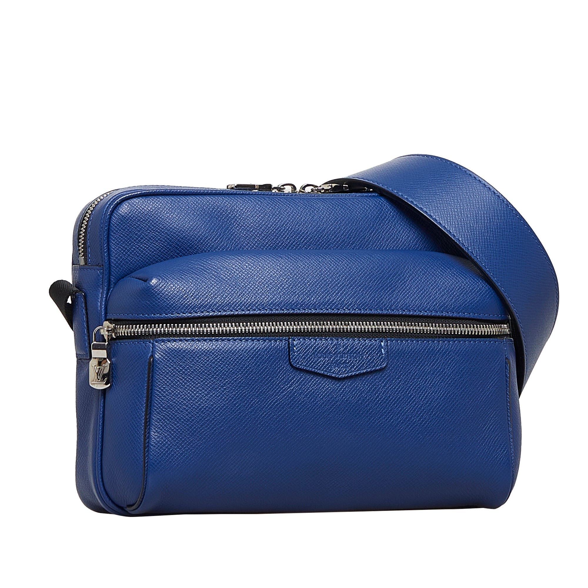 Blue LV Taiga Outdoor Messenger PM Crossbody Bag
