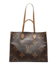 Brown LV Monogram Reverse OntheGo GM Satchel