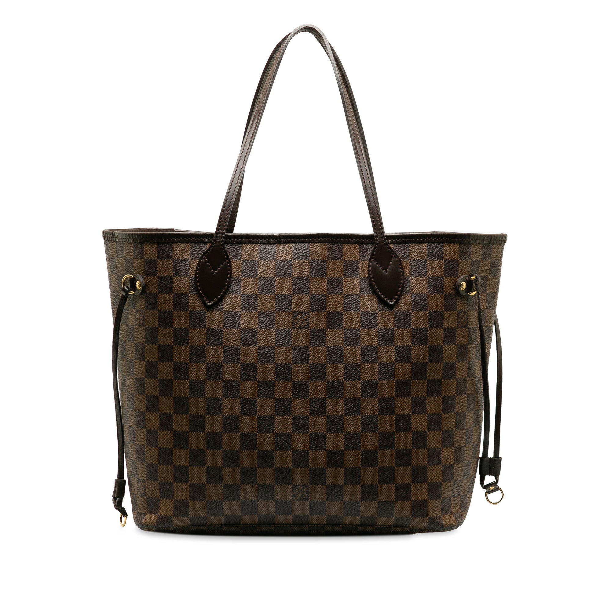 Brown LV Damier Ebene Neverfull MM Tote Bag