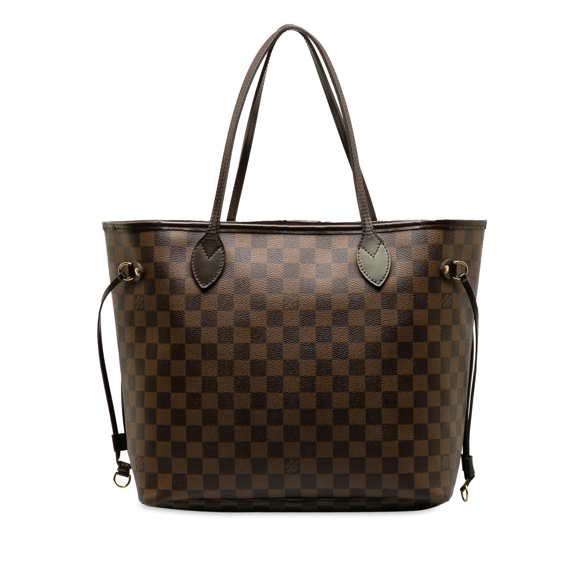 Brown LV Damier Ebene Neverfull MM Tote Bag