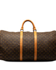 Brown LV Monogram Keepall Bandouliere 60 Travel Bag