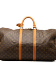Brown LV Monogram Keepall 55 Travel Bag