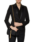 YSL SAINT LAURENT SMALL KATE CROC EMBOSSED SHOULDER BAG