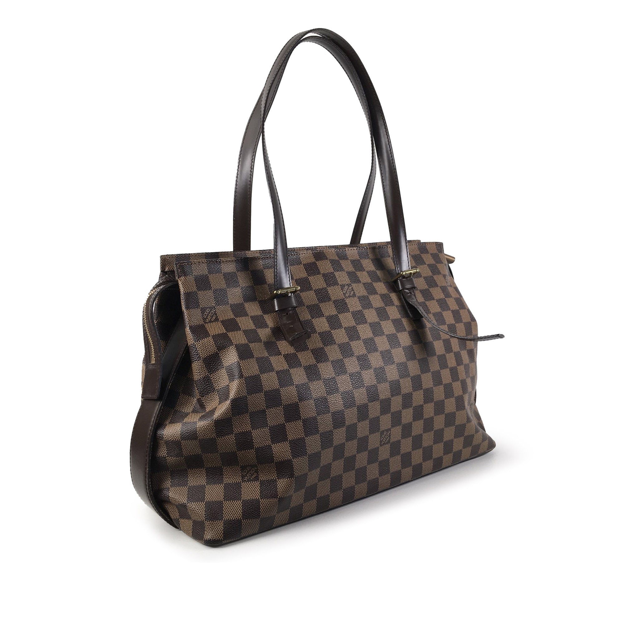 Brown LV Damier Ebene Chelsea Shoulder Bag