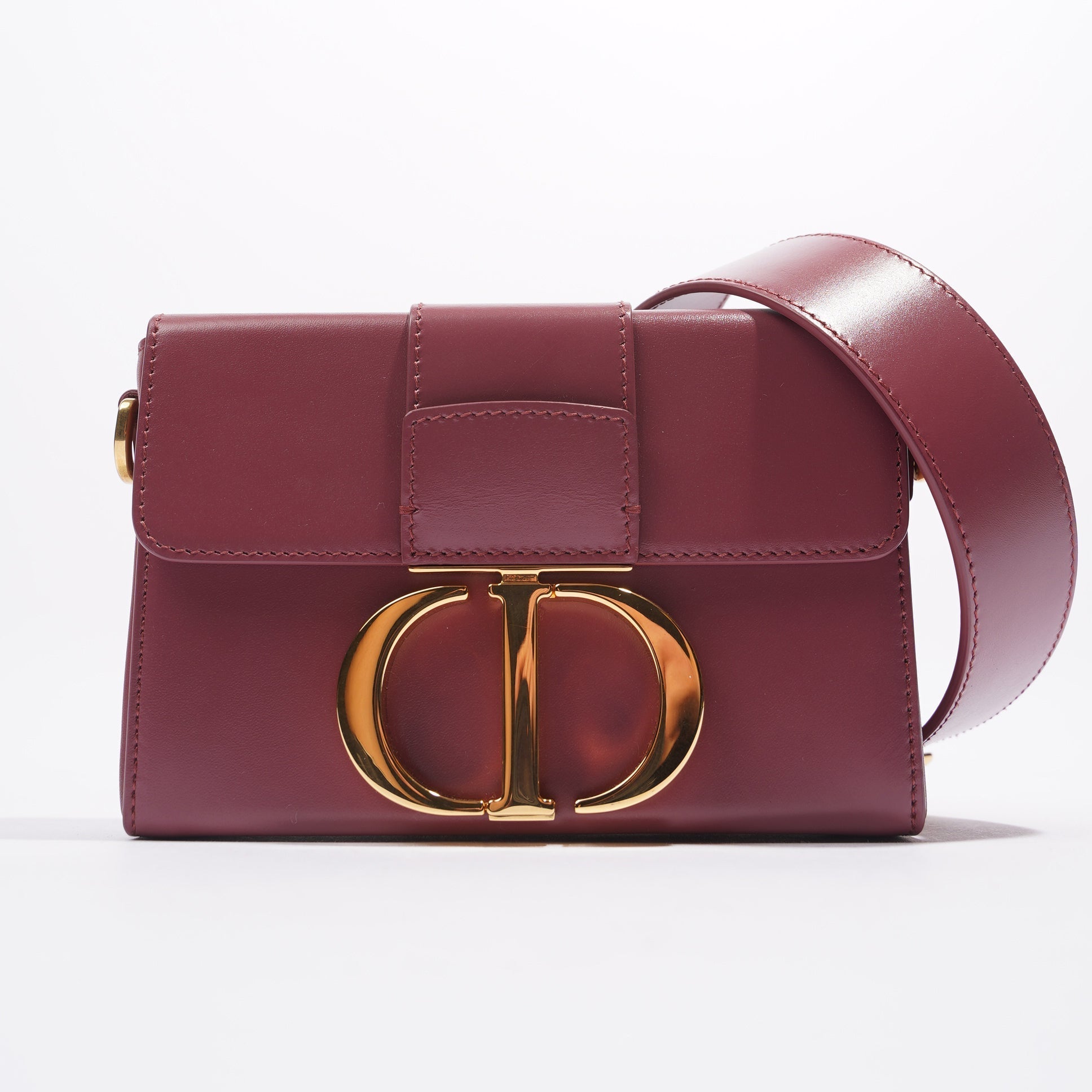 Christian DOR Motaigne Box Bag Grape Leather