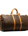 Brown LV Monogram Keepall Bandouliere 60 Travel Bag