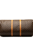 Brown LV Monogram Keepall Bandouliere 60 Travel Bag
