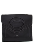 BBERRY Black Leather Large Fold Over Handbag