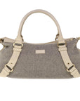 BBERRY Blue Label Shoulder Bag Wool Gray Auth ac
