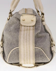 BBERRY Blue Label Shoulder Bag Wool Gray Auth ac