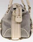 BBERRY Blue Label Shoulder Bag Wool Gray Auth ac