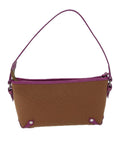 BBERRY Blue Label Shoulder Bag Canvas way Brown Auth ac