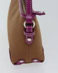 BBERRY Blue Label Shoulder Bag Canvas way Brown Auth ac