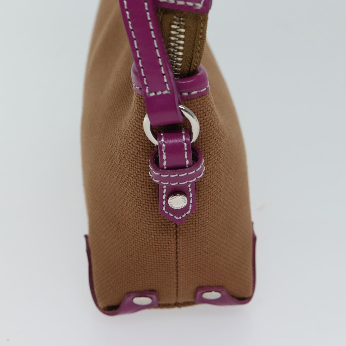 BBERRY Blue Label Shoulder Bag Canvas way Brown Auth ac