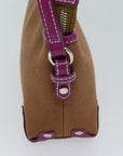 BBERRY Blue Label Shoulder Bag Canvas way Brown Auth ac