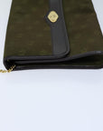 CHRISTIAN DOR Chain Shoulder Bag Nylon Green Auth ac