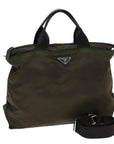 PRD Hand Bag Nylon way Brown Auth ac
