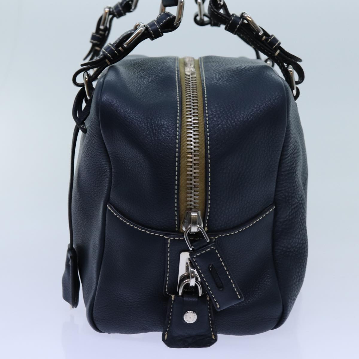 PRD Hand Bag Leather Navy Auth am