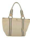 BBERRY Blue Label Tote Bag Canvas Beige Auth ar