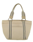 BBERRY Blue Label Tote Bag Canvas Beige Auth ar