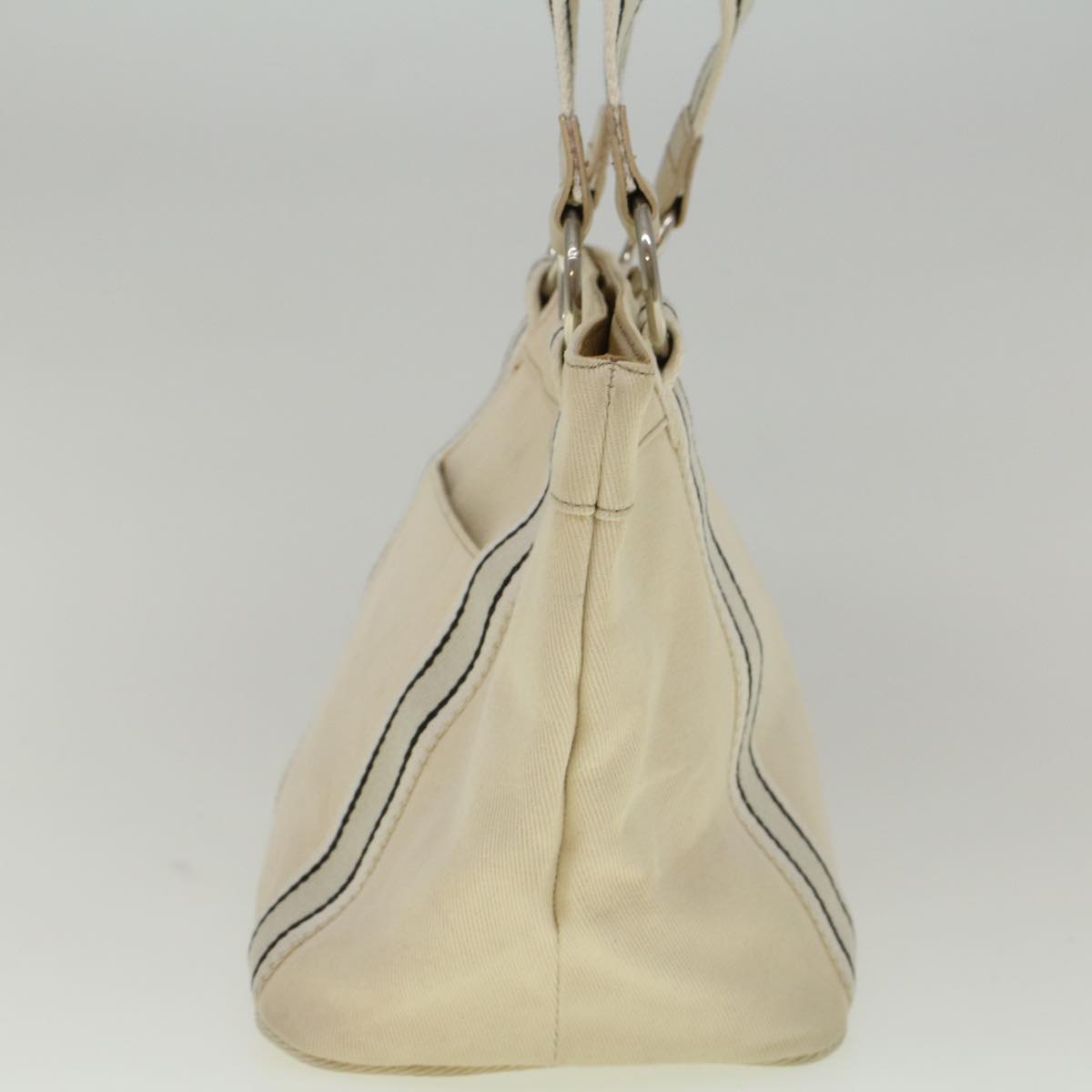 BBERRY Blue Label Tote Bag Canvas Beige Auth ar