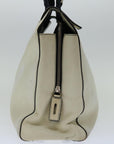 PRD Hand Bag Leather White Auth arB