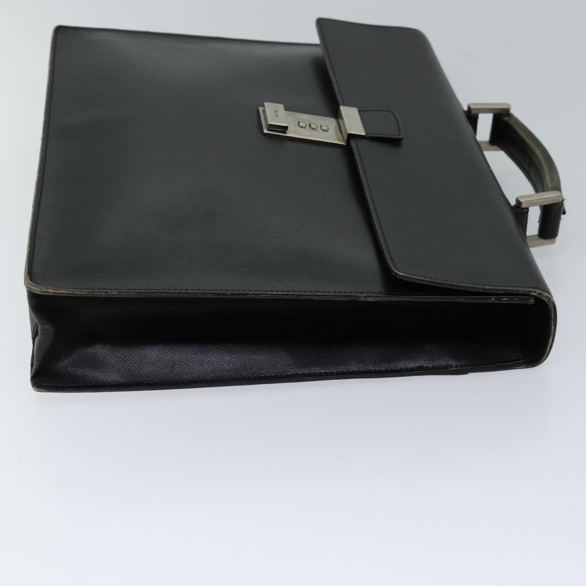 PRD Hand Bag Leather Black Auth arB