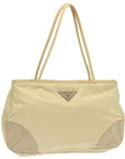 PRD Hand Bag Nylon Beige Auth ar