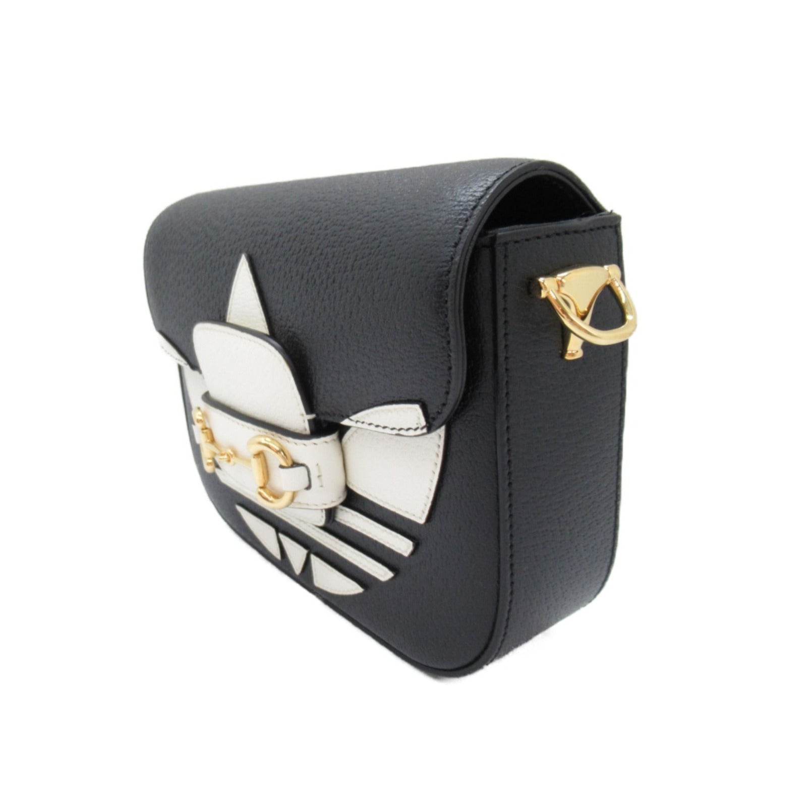 GCCI adidas Shoulder Bag Shoulder Bag Leather Black White