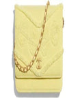 Chanel Wallet On Chain – WOC Classic Caviar SiLVer-Toned Metal Light Yellow