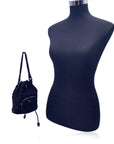 PRD Black Nylon Mini Tessuto Nylon Duet Bucket Bag Handbag