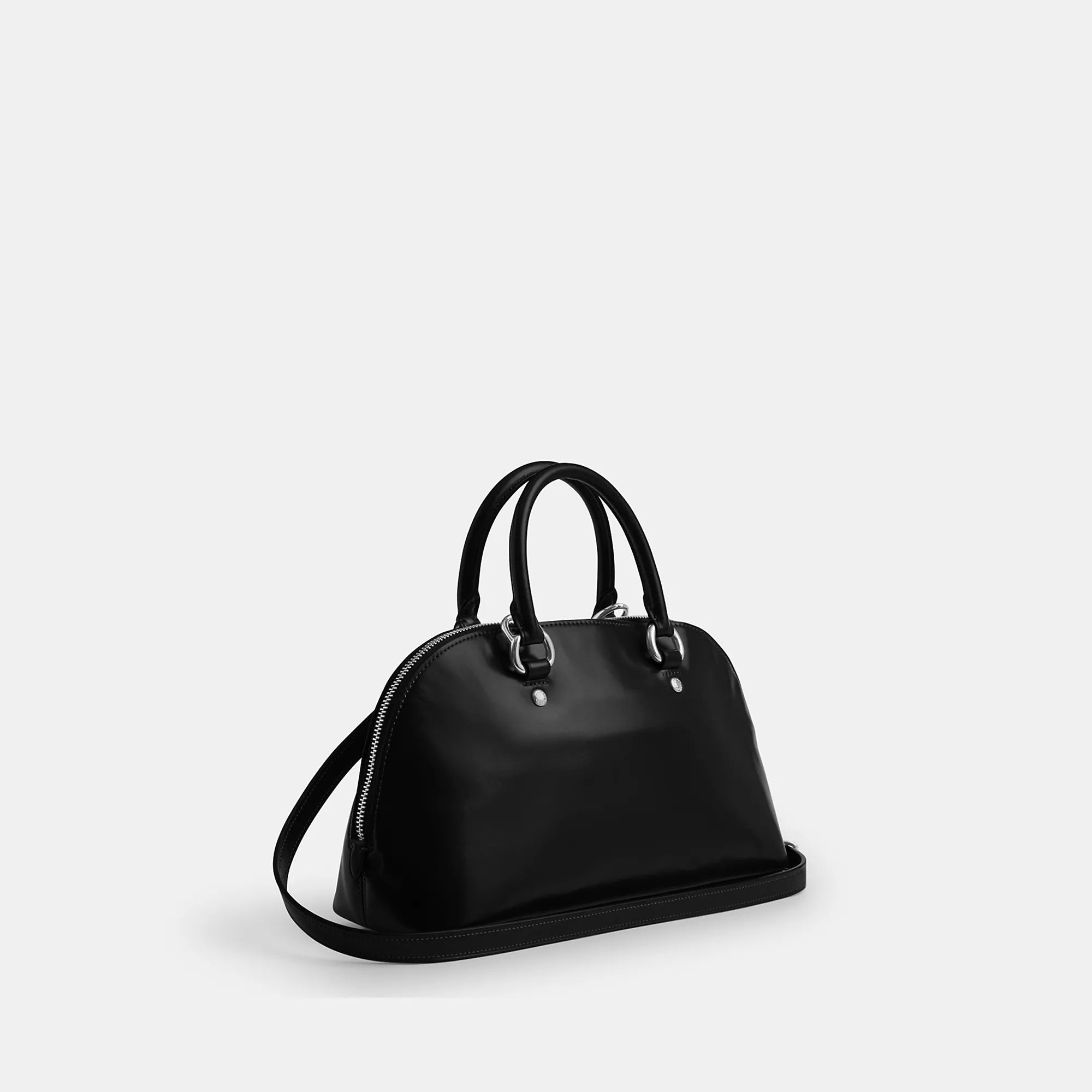 Lara Satchel Bag (Silver/Black)