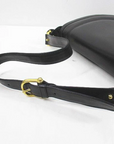 'Cosci' by GCCI black leather two way saddle bag with gold equestrian accents