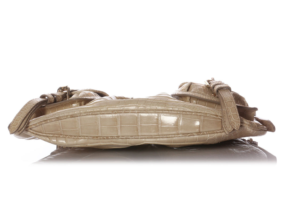 BBERRY Alligator Trench Shoulder Bag